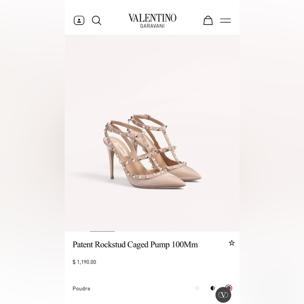 Valentino Rockstud Ankle Strap Pump 100 Mm Size 37 Poudre - Picture 8 of 8